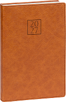 NOTIQUE Denný diár Prestigio 2027, hnedý, 15 x 21 cm