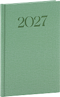 NOTIQUE Týždenný diár Biella 2027, zelený, 15 x 21 cm
