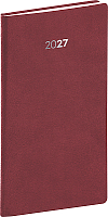 NOTIQUE Vreckový diár Balakon 2027, bordový, 9 x 15,5 cm