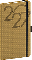 NOTIQUE Vreckový diár Ajax 2027, zlatý, 9 x 15,5 cm