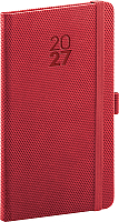 NOTIQUE Vreckový diár Diamante 2027, červený, 9 x 15,5 cm