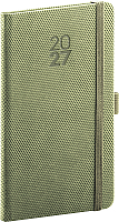 NOTIQUE Vreckový diár Diamante 2027, olivový, 9 x 15,5 cm