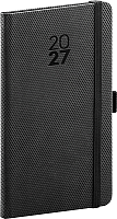 NOTIQUE Vreckový diár Diamante 2027, čierny, 9 x 15,5 cm