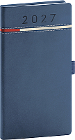 NOTIQUE Vreckový diár Tomy 2027, modro-červený, 9 x 15,5 cm