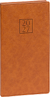 NOTIQUE Vreckový diár Prestigio 2027, hnedý, 9 x 15,5 cm
