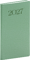 NOTIQUE Vreckový diár Biella 2027, zelený, 9 x 15,5 cm
