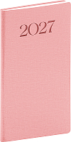 NOTIQUE Vreckový diár Biella 2027, ružový, 9 x 15,5 cm