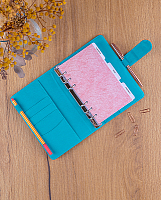 NOTIQUE Refill – Týždenný krúžkový diár s vymeniteľnými listami 2027, tyrkysový, 12,5 x 19 cm 3