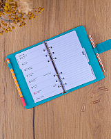 NOTIQUE Refill – Týždenný krúžkový diár s vymeniteľnými listami 2027, tyrkysový, 12,5 x 19 cm 6