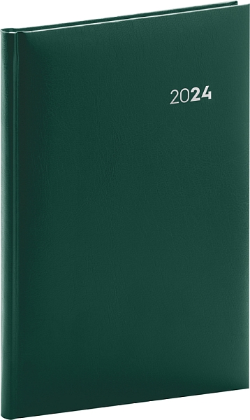 Týždenný diár Balacron 2024, zelený, 15 × 21 cm