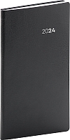 Vreckový diár Balacron 2024, čierny, 9 × 15,5 cm