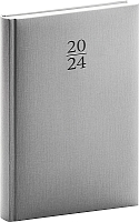 Denný diár Capys 2024, strieborný, 15 × 21 cm