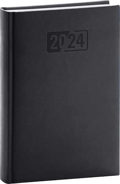 Denný diár Aprint 2024, čierny, 15 × 21 cm