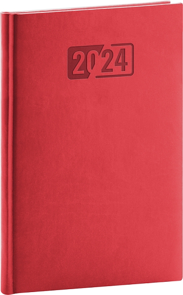 Týždenný diár Aprint 2024, červený, 15 × 21 cm