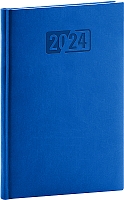 Týždenný diár Aprint 2024, modrý, 15 × 21 cm