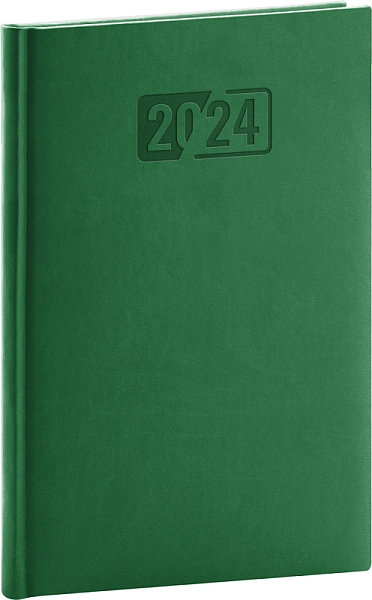 Týždenný diár Aprint 2024, zelený, 15 × 21 cm