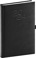 Denný diár Vivella Classic 2024, sivý, 15 × 21 cm
