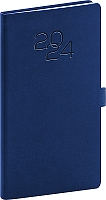 Vreckový diár Vivella Classic 2024, modrý, 9 × 15,5 cm