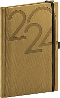Týždenný diár Ajax 2024, zlatý, 15 × 21 cm