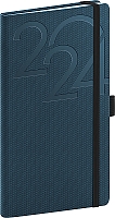 Vreckový diár Ajax 2024, modrý, 9 × 15,5 cm