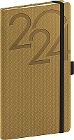 Vreckový diár Ajax 2024, zlatý, 9 × 15,5 cm