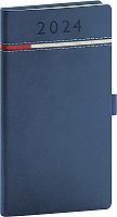 Vreckový diár Tomy modro–červený, 2024 9 × 15,5 cm