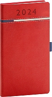 Vreckový diár Tomy červeno–modrý, 2024 9 × 15,5 cm