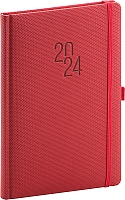 Týždenný diár Diamante 2024, červený, 15 × 21 cm