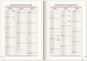Týždenný diár Diamante 2024, červený, 15 × 21 cm 12