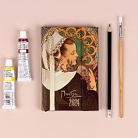 Týždenný magnetický diár Alfons Mucha 2024, 11 × 16 cm 6