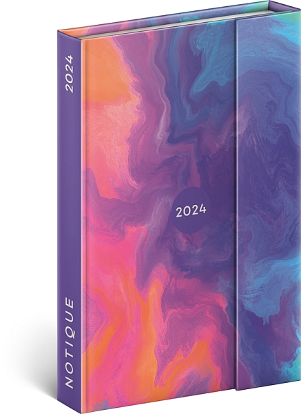 Týždenný magnetický diár Sunset 2024, 11 × 16 cm