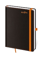 Denný diár A5 Black Orange s pútkom