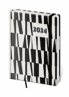 Týždenný diár A5 Vario Black & White s gumičkou