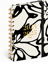 Špirálový 18-mesačný diár Petito – Abstrakt 2024/2025, 13 × 18 cm