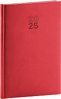 Týždenný diár Aprint 2025, červený, 15 × 21 cm