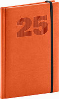 Týždenný diár Vivella Top 2025, oranžový, 15 × 21 cm