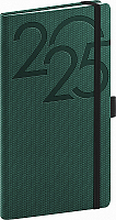Vreckový diár Ajax 2025, zelený, 9 × 15,5 cm