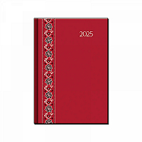 Denný diár A5 - FOLK červený 2025