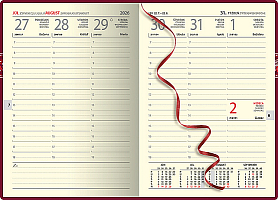 Týždenný diár A5 FOLK červený 2026 1