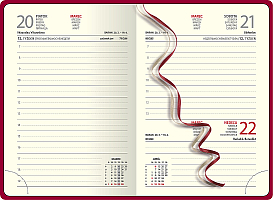 Denný diár A5 FLORENCIA červený s gumkou 2026 1