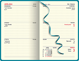 Mini diár A6 FLORENCIA tyrkys s gumkou 2026 1