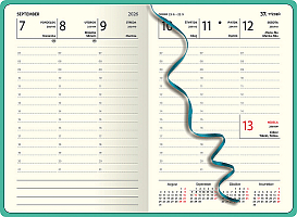 Týždenný diár A5 FLORENCIA červený s gumkou 2026 1