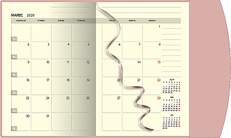 Týždenný diár A5 MAGNETIC ružový 2026 2