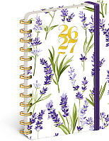 NOTIQUE Špirálový 18-mesačný diár Petito – Levanduľa 2026/2027, 13 x 18 cm