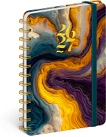 NOTIQUE Špirálový 18-mesačný diár Petito – Farebný achát 2026/2027, 13 x 18 cm