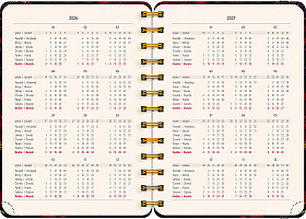 NOTIQUE Špirálový 18-mesačný diár Petito – Rudé kvety 2026/2027, 13 x 18 cm 2