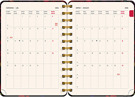 NOTIQUE Špirálový 18-mesačný diár Petito – Rudé kvety 2026/2027, 13 x 18 cm 3