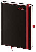 Týždenný diár A5 Black Red s pútkom