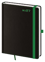 Týždenný diár B6 Black Green s pútkom