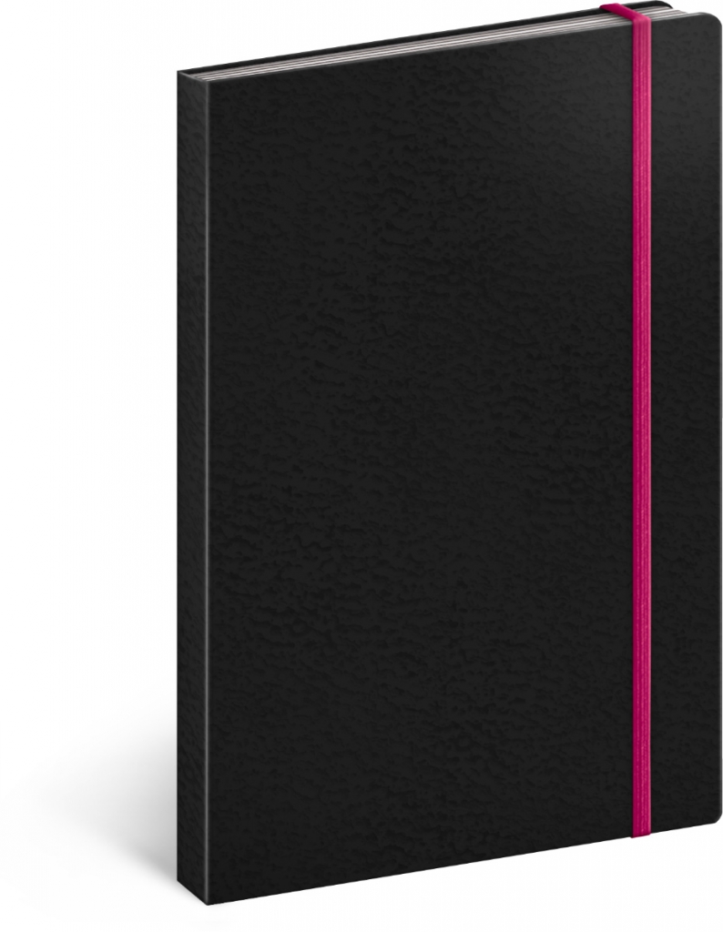 Notes Tucson čierny/ružový, linajkovaný, 13 × 21 cm